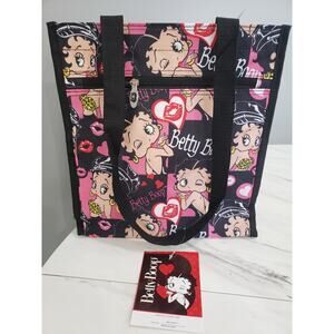 NEW Betty Boop Cheetah Nylon Carry Tote Purse Bag Travel‎ Bingo Bag Retro